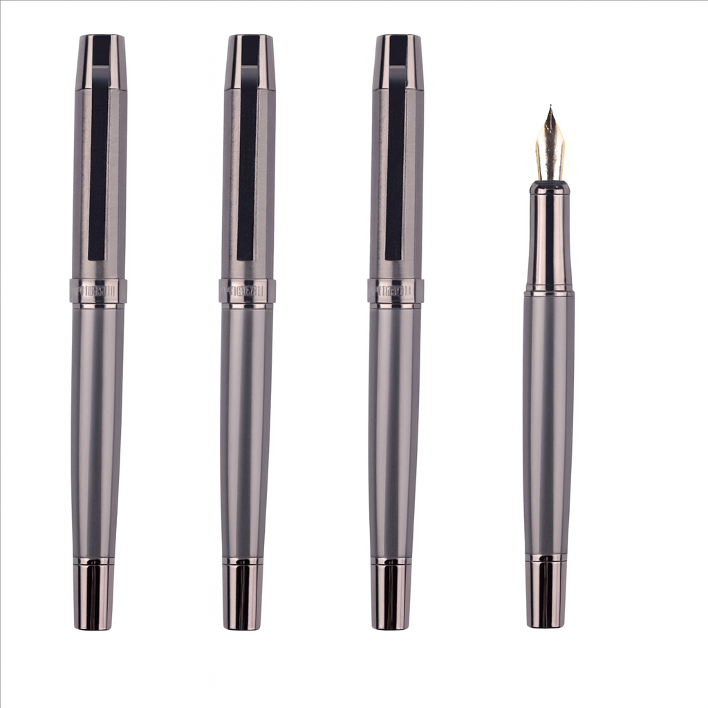 Glossy Gunmetal Fountain Pen – Custom OEM/ODM Executive Pens by Sunyale