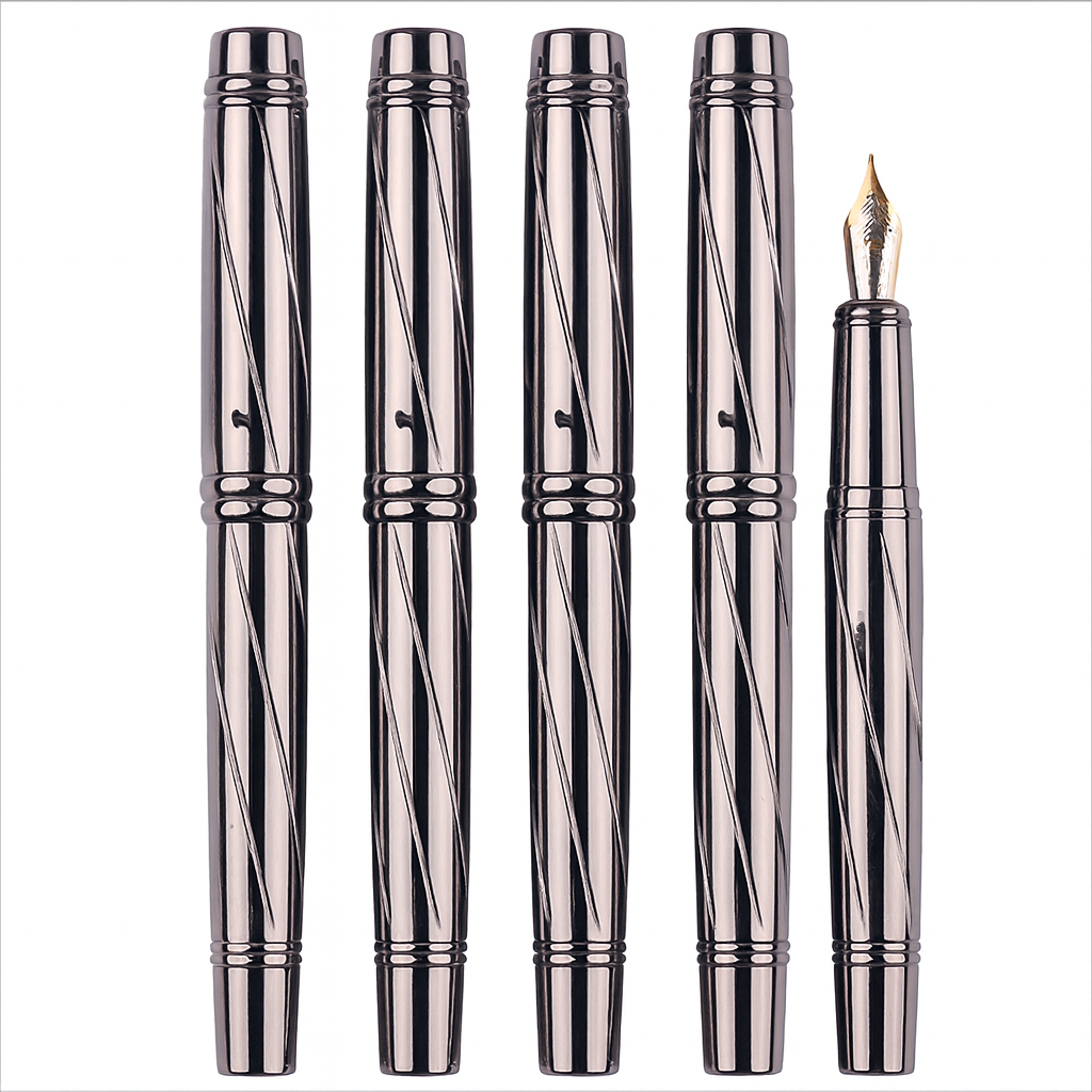 Helix Chrome Spiral Fountain Pen – OEM/ODM Custom Series by Sunyale