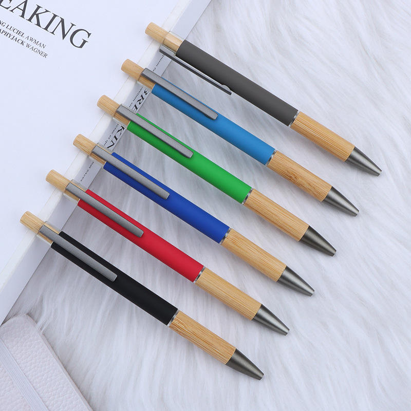 Sunyale Bamboo & Aluminium Click Ball Pen — OEM/ODM Custom