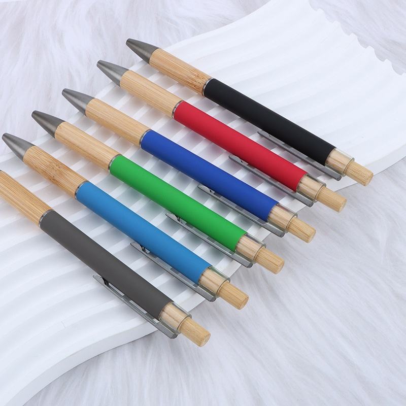 Sunyale Bamboo & Aluminium Click Ball Pen — OEM/ODM Custom