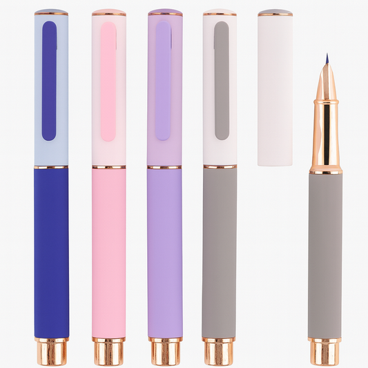 Sunyale Two-Tone Color-Block Pens with Rose Gold Accents | Luxury OEM/ODM Customization