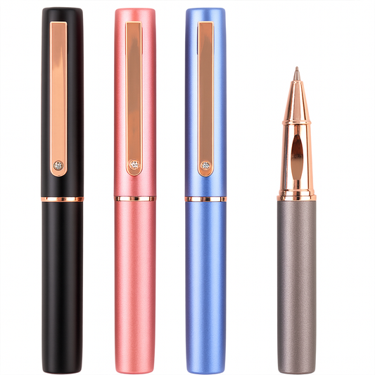 Crystal Matte Rollerball Pen with Rose Gold Trim – OEM/ODM by Sunyale