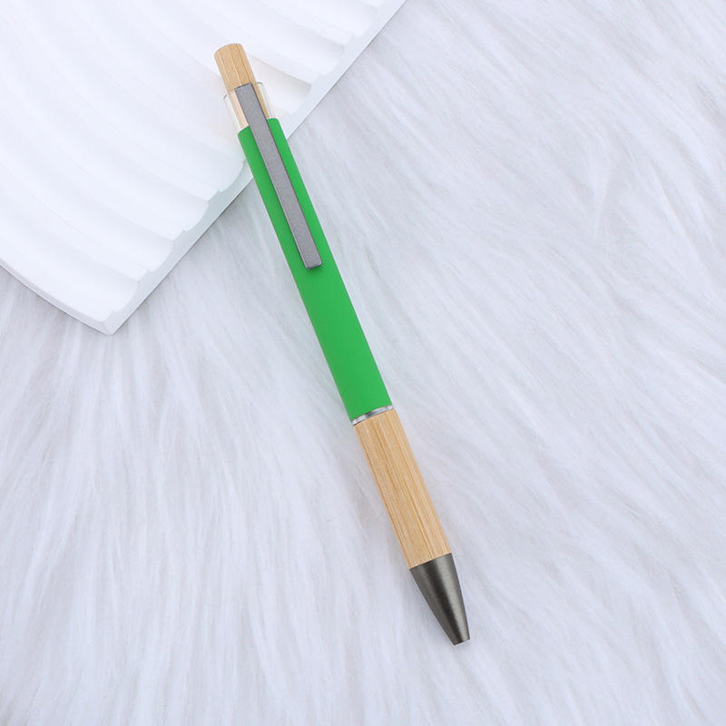 Sunyale Bamboo & Aluminium Click Ball Pen — OEM/ODM Custom