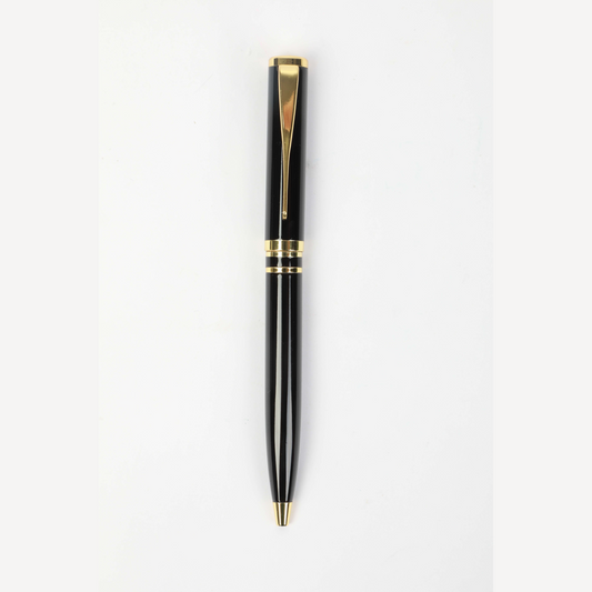 Premium Corporate Gift Pens | Sunyale Classic Black & Gold Pen with Custom Logo Engraving