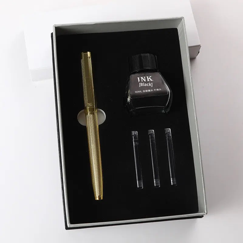 Sunyale LuxeSteel Stainless Iridium Calligraphy Pen Set — Custom Student Promo