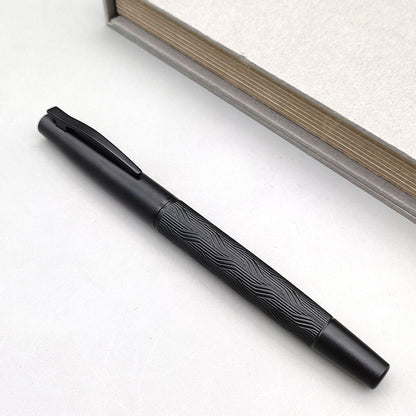Sunyale Luxury Black Striped-Cap Fountain Pen — Custom Logo