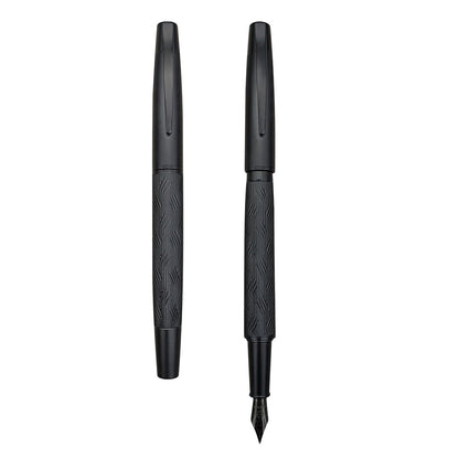 Sunyale Luxury Black Striped-Cap Fountain Pen — Custom Logo