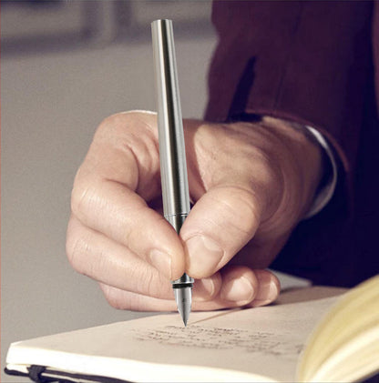 Sunyale Stunning Silver Full-Frosted & Matte Black Fountain Pen — EEF Fine Nib, OEM/ODM Custom